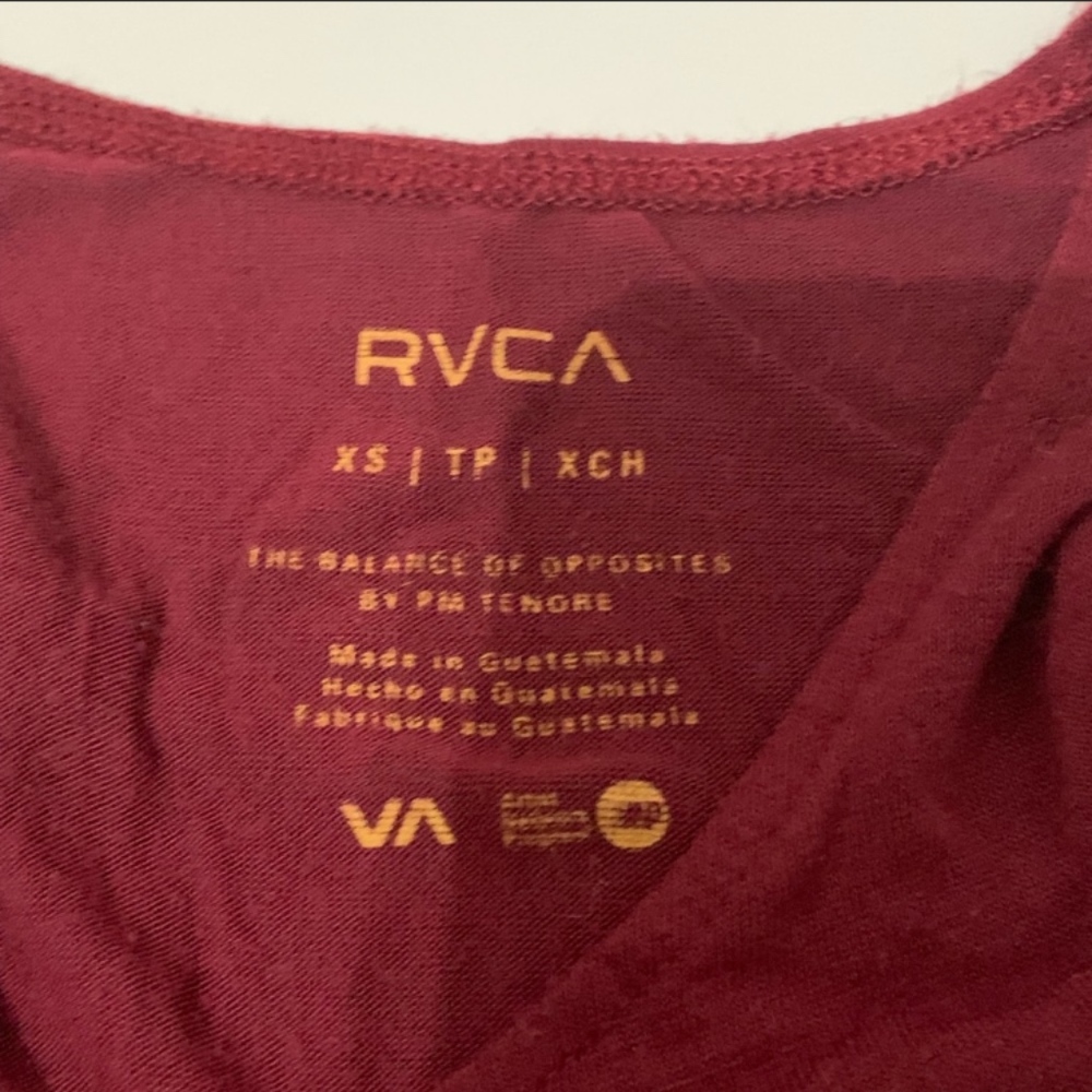 RVCA Swing Tan Top Burgundy Size X Small - Picture 4 of 4